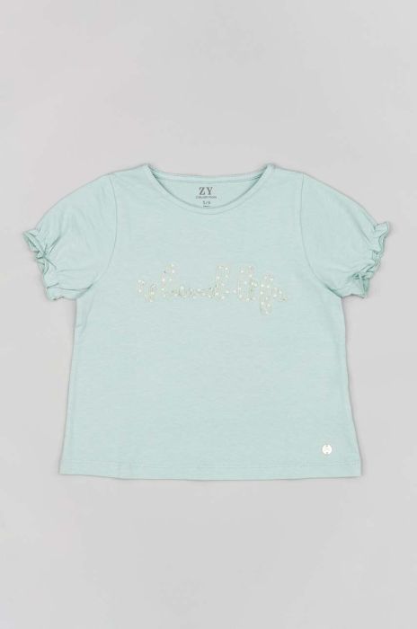 Дитяча футболка zippy колір блакитний