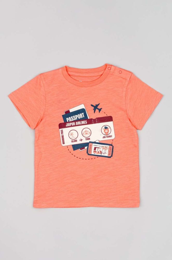 Бавовняна футболка для немовлят zippy колір помаранчевий