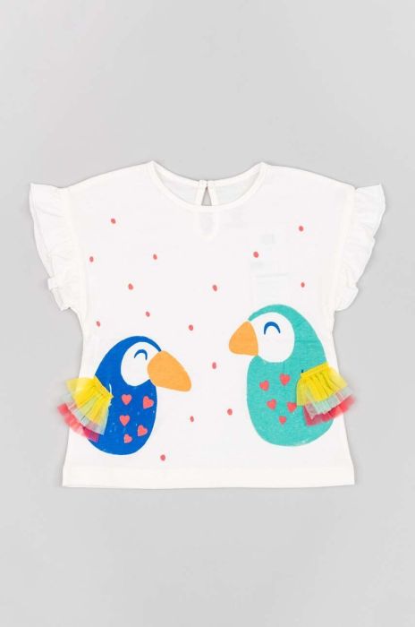 Бавовняна футболка для немовлят zippy колір білий (3160323)