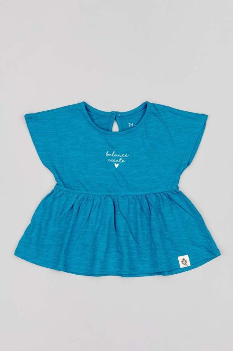 Бавовняний лонгслів для немовлят zippy колір блакитний