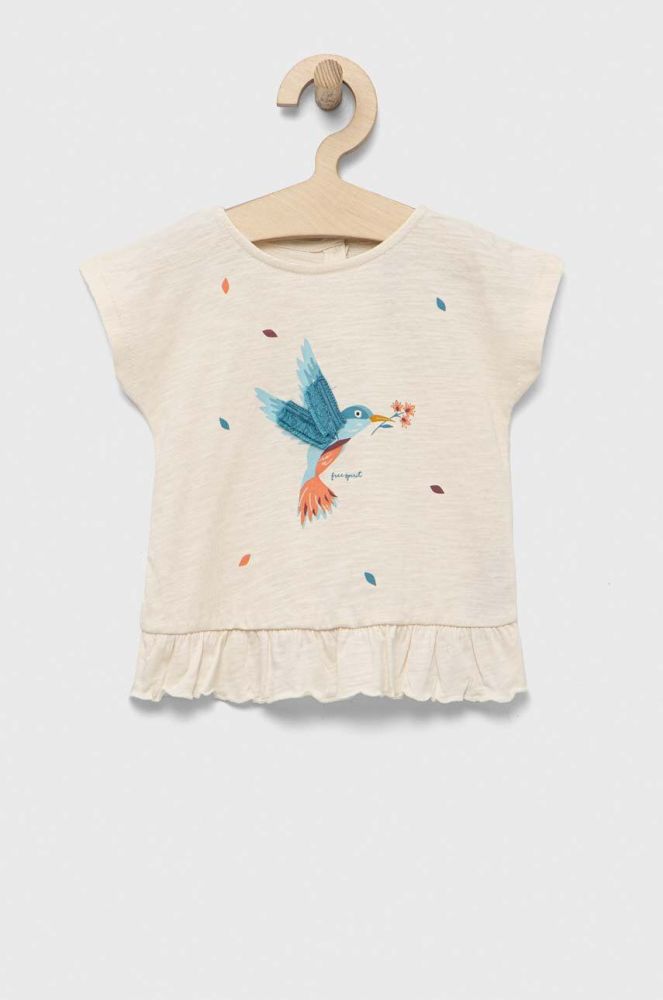 Бавовняна футболка для немовлят zippy колір бежевий (3160360)