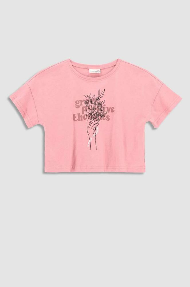 Дитяча бавовняна футболка Coccodrillo колір фіолетовий (3032296)