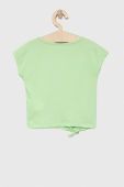 Дитяча бавовняна футболка Roxy колір зелений