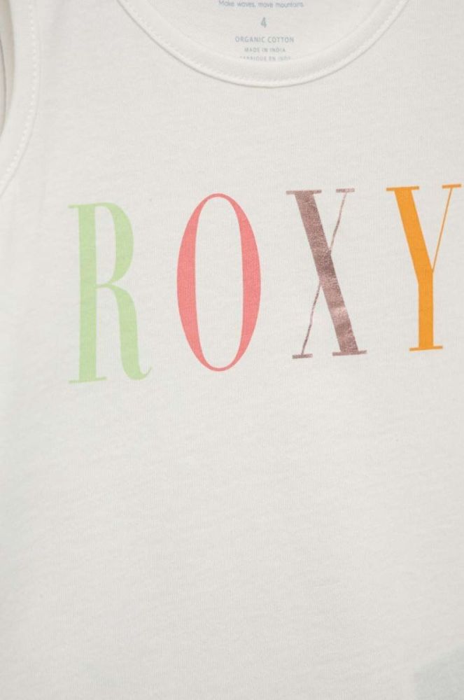 Дитячий бавовняний топ Roxy колір білий (3118405) фото 3