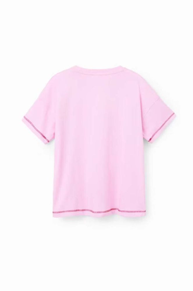 Дитяча бавовняна футболка Desigual Pink Panther колір рожевий фото 3