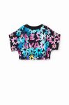 Дитяча бавовняна футболка Desigual колір чорний