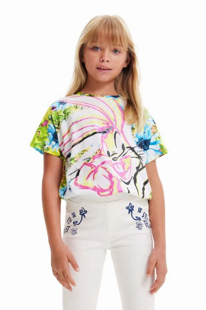 Дитяча бавовняна футболка Desigual колір барвистий (3062956)