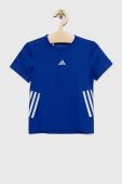 Дитяча футболка adidas U RUN 3S з принтом колір блакитний
