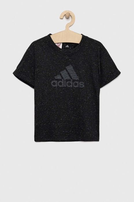 Дитяча футболка adidas G FI BL колір сірий візерунок Дитяча футболка adidas G FI BL колір сірий візерунок