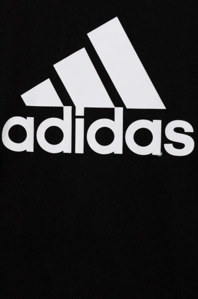 Дитяча бавовняна футболка adidas U BL колір чорний з принтом фото 4