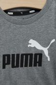 Дитяча бавовняна футболка Puma ESS+ 2 Col Logo Tee B колір сірий з принтом
