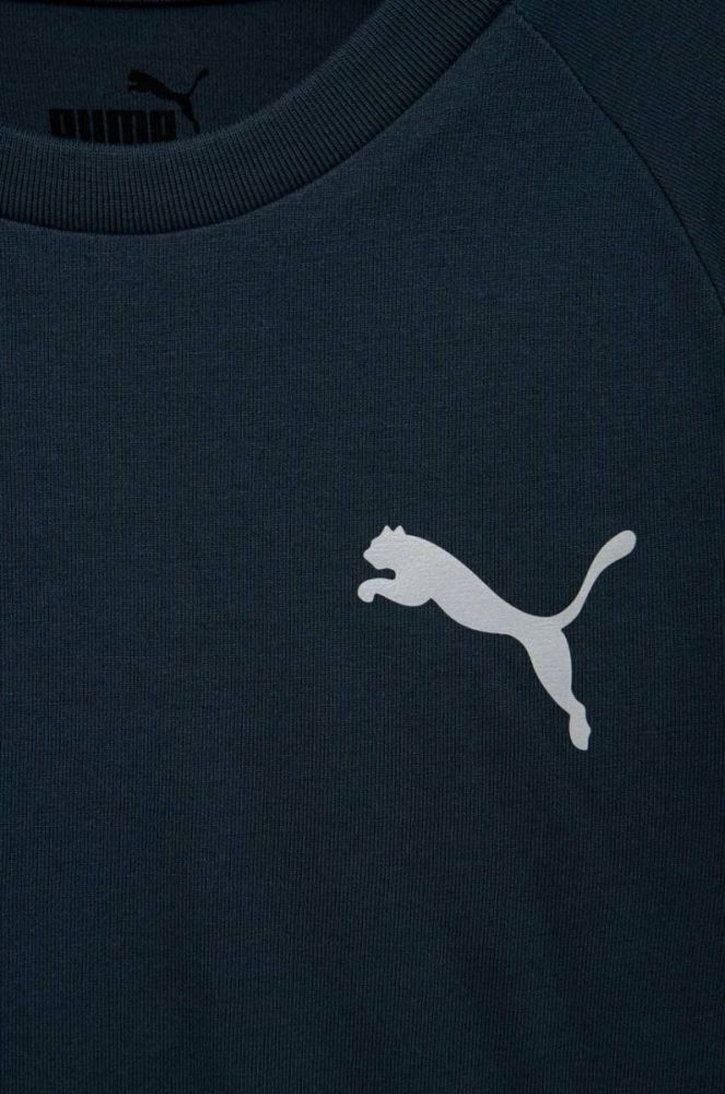 Дитяча футболка Puma EVOSTRIPE Tee B з принтом колір блакитний фото 3
