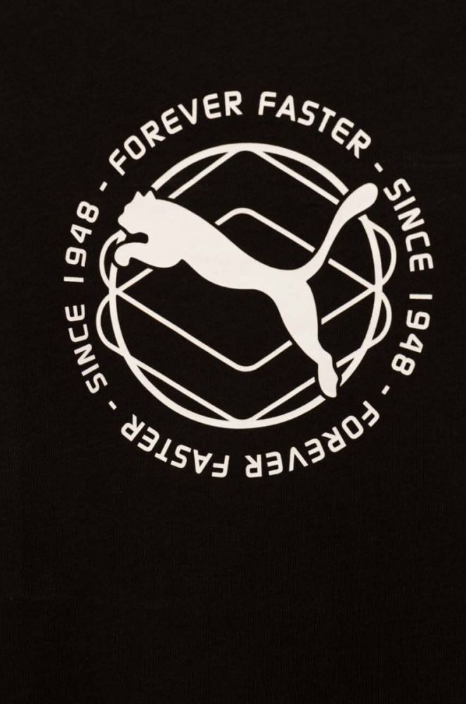 Дитяча бавовняна футболка Puma ACTIVE SPORTS Graphic Tee B колір чорний з принтом фото 4