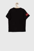 Дитяча бавовняна футболка Puma PUMA POWER Tee B колір чорний з принтом