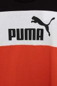 Дитяча бавовняна футболка Puma ESS Block Tee B колір помаранчевий візерунок