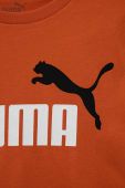 Дитяча бавовняна футболка Puma ESS+ 2 Col Logo Tee B колір помаранчевий з принтом