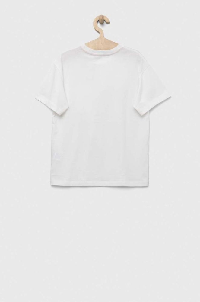 Дитяча бавовняна футболка United Colors of Benetton колір білий з принтом (3280048) фото 2