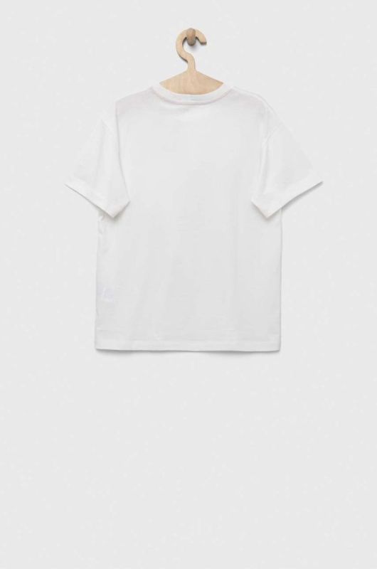 Дитяча бавовняна футболка United Colors of Benetton колір білий з принтом (3280048) фото 2