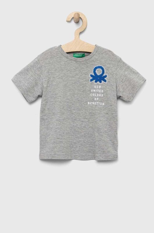 Дитяча футболка United Colors of Benetton колір сірий з принтом (3239400)