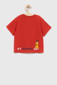 Дитяча бавовняна футболка United Colors of Benetton колір червоний візерунок