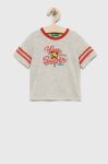 Дитяча бавовняна футболка United Colors of Benetton колір сірий візерунок (3091704)