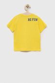 Дитяча бавовняна футболка United Colors of Benetton колір жовтий з принтом (3275740)