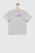 Дитяча бавовняна футболка United Colors of Benetton колір сірий з принтом (3286431)