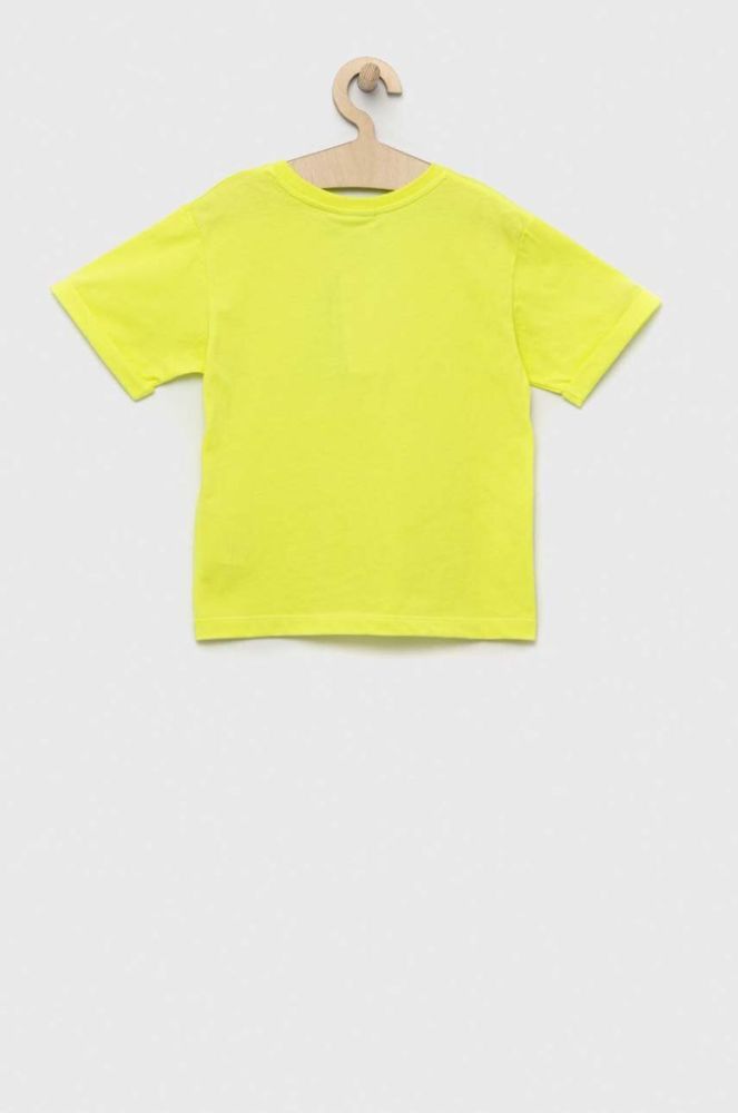 Дитяча футболка United Colors of Benetton колір жовтий з аплікацією фото 2