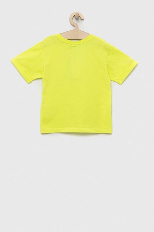 Дитяча футболка United Colors of Benetton колір жовтий з аплікацією фото 2