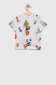 Дитяча бавовняна футболка United Colors of Benetton x Space Jam колір білий візерунок