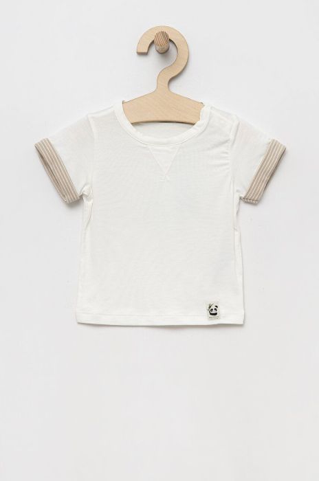 Футболка для немовлят United Colors of Benetton колір бежевий однотонний Футболка для немовлят United Colors of Benetton колір бежевий однотонний