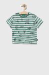 Дитяча бавовняна футболка United Colors of Benetton колір зелений візерунок (3225184)