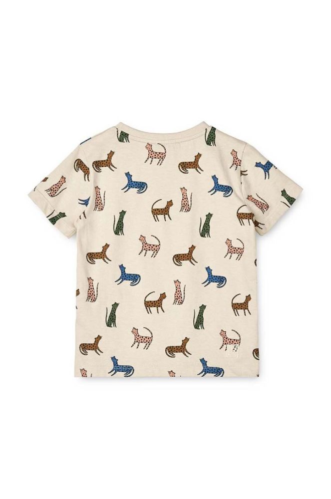 Дитяча бавовняна футболка Liewood колір бежевий з принтом (3280235) фото 3