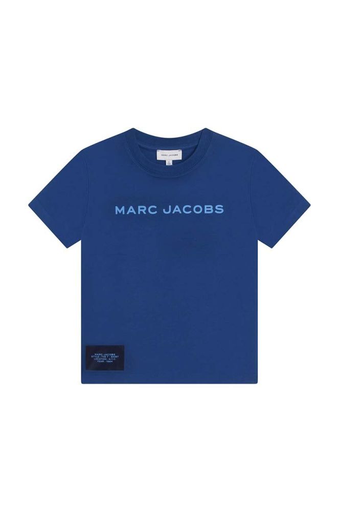 Дитяча бавовняна футболка Marc Jacobs з принтом колір блакитний (3072519)