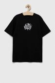 Дитяча бавовняна футболка Vans BONE YARD SS Black колір чорний з принтом