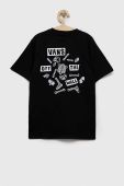 Дитяча бавовняна футболка Vans BONE YARD SS Black колір чорний з принтом
