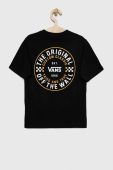 Дитяча бавовняна футболка Vans CUSTOM CLASSIC SS Black колір чорний з принтом