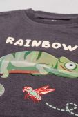 Дитяча бавовняна футболка zippy колір сірий з принтом (3137558)