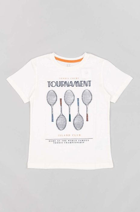 Дитяча бавовняна футболка zippy колір білий з принтом (3118440)