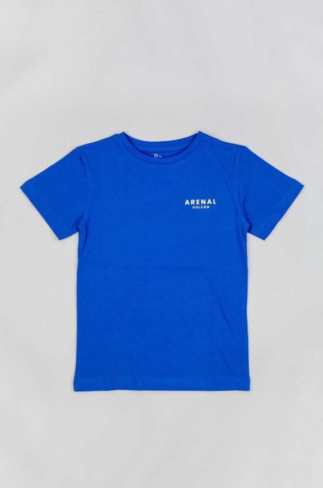 Дитяча бавовняна футболка zippy з принтом колір блакитний (3160519)