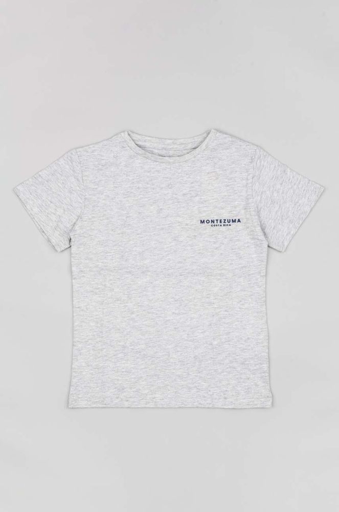 Дитяча бавовняна футболка zippy колір сірий з принтом (3160510)
