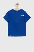 Дитяча бавовняна футболка The North Face з принтом колір блакитний (3133915)