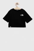 Дитяча бавовняна футболка The North Face колір чорний з принтом (3133923)