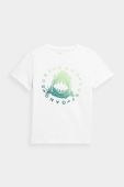 Дитяча бавовняна футболка 4F колір білий з принтом (3107217)