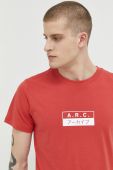 Бавовняна футболка Solid колір червоний з принтом