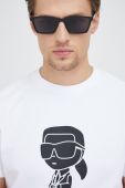 Футболка Karl Lagerfeld чоловічий колір білий з принтом (2924272)