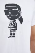 Футболка Karl Lagerfeld чоловічий колір білий з принтом (2924272)