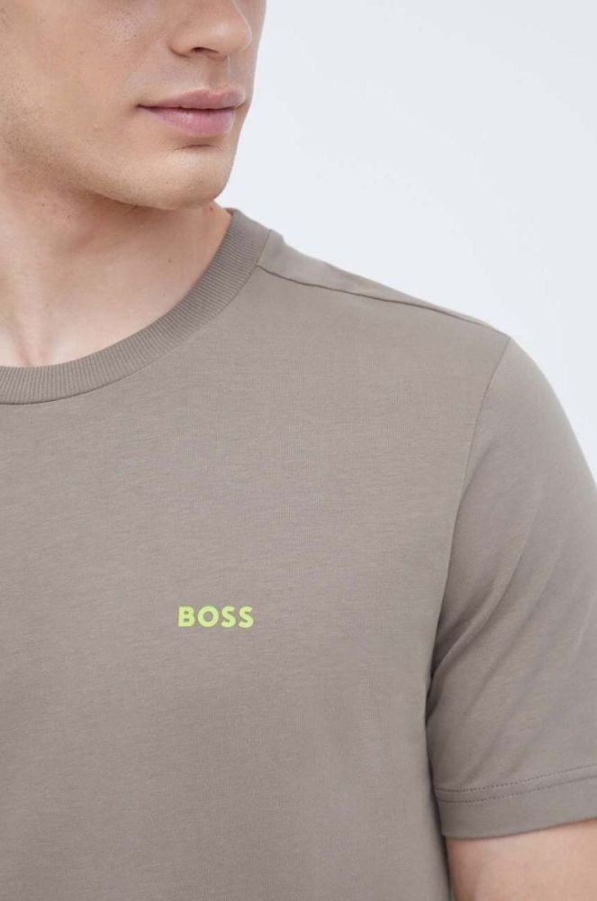 Футболка BOSS BOSS GREEN чоловіча колір зелений з аплікацією фото 5