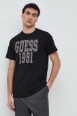 Бавовняна футболка Guess колір чорний з аплікацією (2955712)