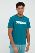 Футболка Guess чоловічий колір зелений з принтом (2871636)